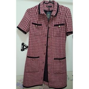 Contrast tweed dress